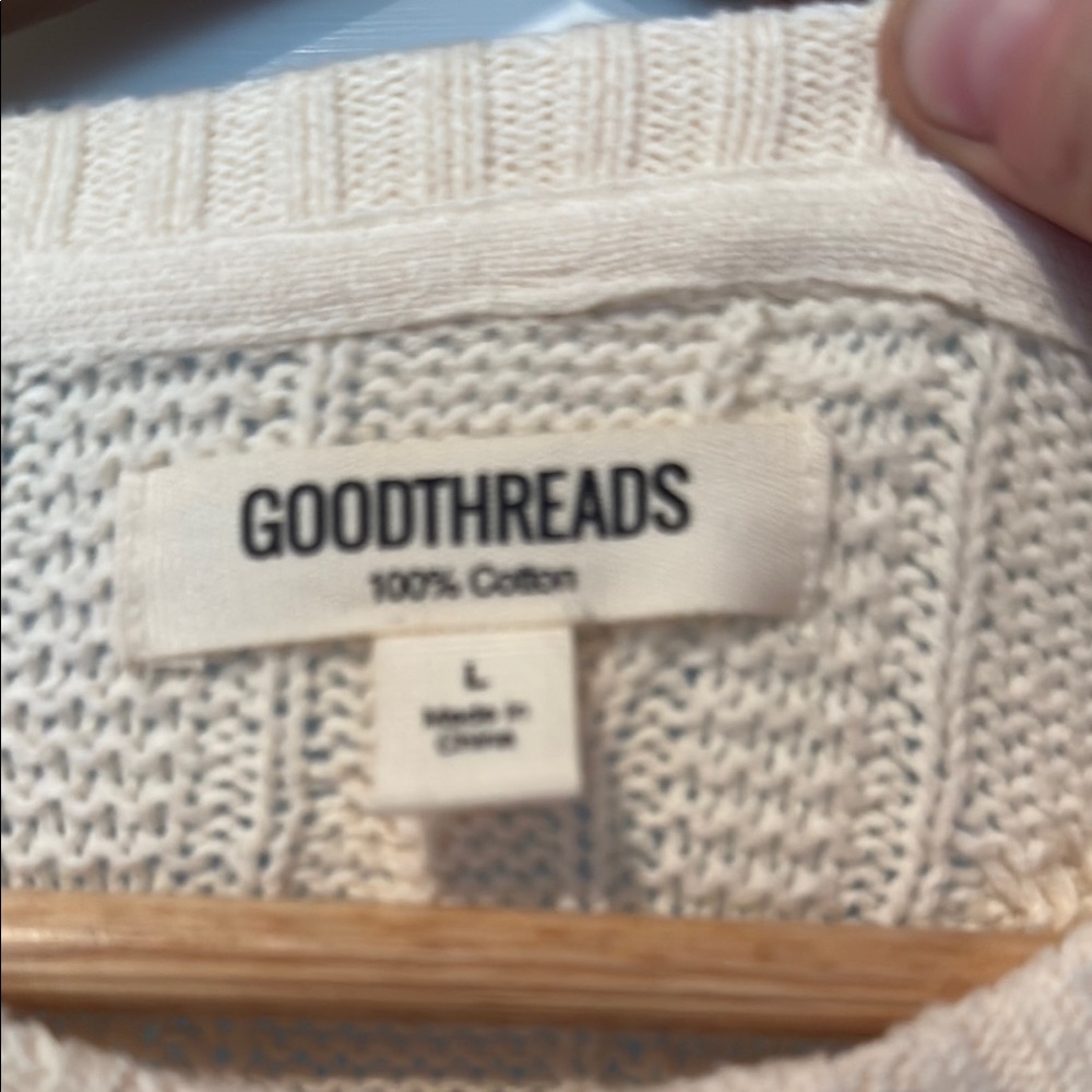 Goodthreads Cream Cable Knit Sweater - image 2